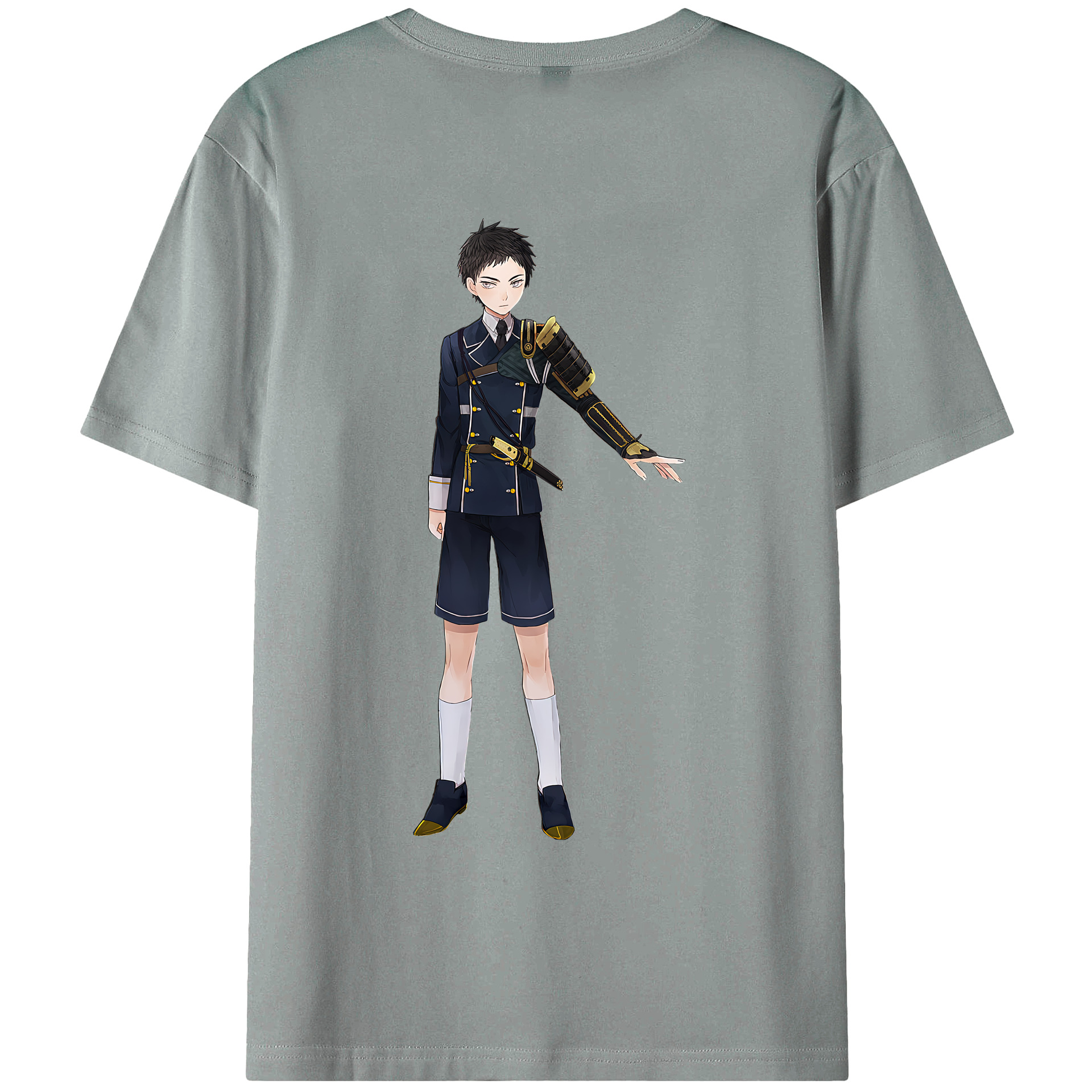 （画像用） 刀剣乱舞 Touken Ranbu 綿100％ メンズ半袖Tシャツ（バックプリント） 通気性
